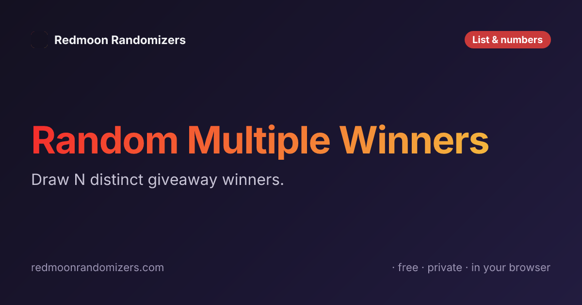 Random Multiple Winners | Redmoon Randomizers